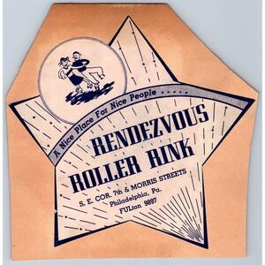 Rendezvous & Great Leopard Roller Skating Ad Sticker on a scrapbook page